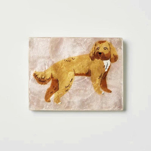Un brillo sutil a la obra de arte pastel Trae un toque de elegancia de amante de los animales a tus paredes Azulejos de pared de concha de Capiz - Product Image 4
