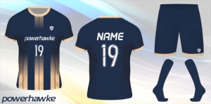 ชุดเล่นฟุตบอลโปรฮอว์คเสื้อยืดครึ่งแขนเสื้อพร้อมกางเกงขาสั้นออกแบบได้เองและโลโก้ได้หลายสีสำหรับผู้เล่น - Product Image 2