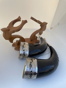 Juego de copas de vino de cuerno vikingo hecho a mano de estilo nórdico, diseño de animales pulidos, artesanías naturales, decoración del hogar, jarra de Stein para vino - Product Image 2