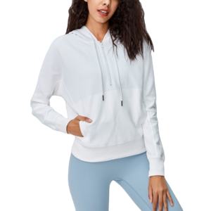 เสื้อฮู้ดครอปท็อปสำหรับผู้หญิง ฤดูหนาว แบบ OEM พร้อมซิป แขนยาว ดีไซน์เรียบ สำหรับสกรีนโลโก้ตามสั่ง - Product Image 3