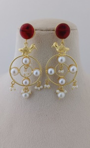 Juego de pendientes colgantes de latón pesado con diseño moderno hecho a mano, diseño de moda personalizable de piedra elegante para compra a granel - Product Image 5