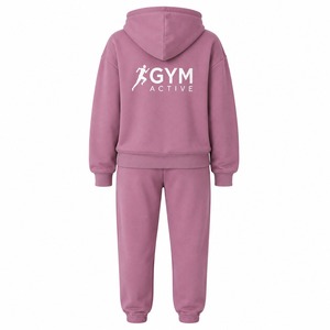 <b>Womens</b> <b>Purple</b> Regular Fit Hoodie & Jogger <b>Tracksuit</b> Set | Casual Gym Activewear Polyester/Cotton Fleece - Product Image 6