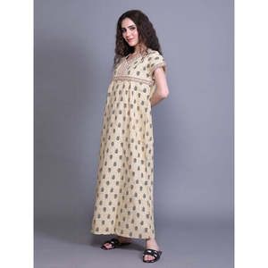 Robe de nuit 100 % coton tissé pour femme, imprimé floral, avec poches latérales et cordon de serrage, confortable et respirante pour l'hiver - Product Image 4