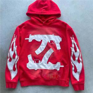 Prix de gros, sweat-shirts à capuche personnalisés avec logo imprimé, poids lourd, pour hommes, streetwear, sweat-shirt surdimensionné d'automne - Product Image 1