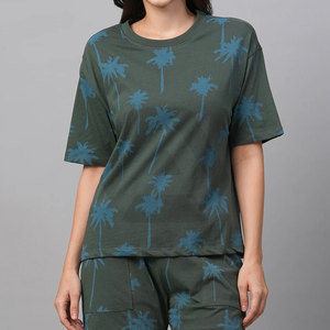 Imprimé nouveauté confortable doux au toucher conception femmes extérieur été porter coton chemise et shorts ensembles par des industries étonnantes - Product Image 2