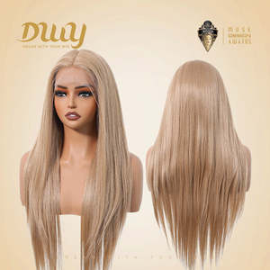 DWY High Quality Honey Blonde Lace Synthetic <b>Wig</b> Transparent Lace Front Heat Resistant Fiber Medium Cap Size <b>Short</b> Low Price! - Product Image 4