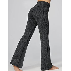 Leggings évasés personnalisés pour femmes pantalons de Yoga de levage des fesses couleur unie pantalons de Yoga de Fitness de gymnastique femmes pantalons de sport pantalons d'entraînement en plein air - Product Image 3