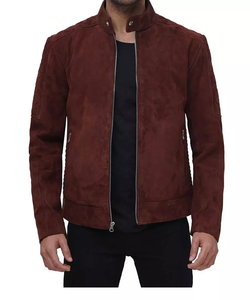 Blouson en cuir pour homme, col montant, avec logo frontal, respirant, écologique, grande taille, décontracté – Nouvelle collection automne, vente flash - Product Image 5