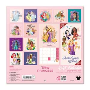 Calendario de Pared y de Mesa Disney Princess 2025, Impresión en Papel, Planificador con Reloj para Uso en Oficina - Product Image 4