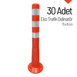กรวยจราจรแบบยืดหยุ่น Eco Traffic Delinator ขนาด 75 x 8 ซม. ชุด 30 ชิ้น วัสดุยางพลาสติก IP68 สำหรับความปลอดภัยบนท้องถนน - Product Image 4