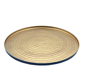 Assiette de service au design élégant pour la maison, l'hôtel, le restaurant et la vaisselle, assiette de service en métal argenté, assiette de présentation - Product Image 2