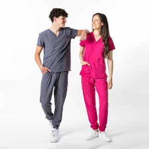 Custom Logo <b>Hospital</b> Uniform Unisex Medical <b>Scrub</b> Set Cotton Blend Breathable Fabric OEM ODM <b>Bulk</b> Wholesale Supplier Bangladesh - Product Image 4
