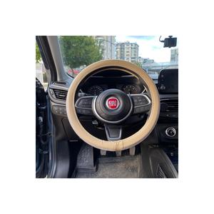 Coprivolante in pelle di cristallo con bordi spessi Beige argento 38-40cm
