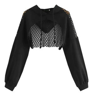 Sudadera con capucha de marca con nombre personalizado para mujer, jersey de color sólido, Top corto con logotipo impreso en la parte delantera, Abrigo con capucha de invierno - Product Image 5