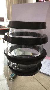 Emty โถแก้วทรงแหวนไม้พร้อมฝาไม้, ขวดโหลแก้วสุญญากาศและขวดโหลบรรจุภัณฑ์ - Product Image 3