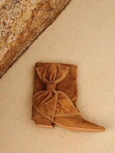 Botines de tacón grueso para mujer, de cuero, con cremallera lateral, informales, a la moda, cómodos, con punta en pico, estilo stiletto. - Product Image 2