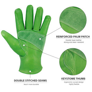 Large Grain leather <b>gloves</b> Comfortable Fit Leather Driver <b>Gloves</b> for Hand Safety cowhide leather driver <b>gloves</b>. - Product Image 2