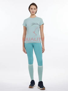 Venta al por mayor camisa Ecuestre para mujer tela elástica transpirable verano equitación Top humedad wicking secado rápido tops elegantes - Product Image 6