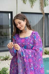 Salwar Kameez en organza tout neuf pour femmes, vêtements de fête, design réversible, style indien et pakistanais, micro-coton intérieur, toutes saisons - Product Image 3