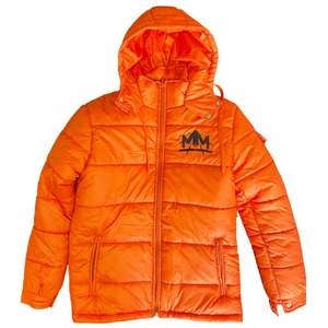 Veste matelassée orange pour homme à capuche Vêtement d'hiver matelassé Fermeture éclair Léger Isolé Veste décontractée - Product Image 1