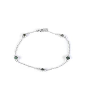 Bracelet en argent sterling plaqué rhodium avec tourmaline lagune 0,92 ct - Product Image 1
