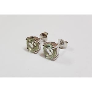 Pendientes Románticos de Oro Blanco y Amatista Verde con Circonita Verde y Perla, con Baño de Oro, Material de Aleación, para Fiesta o Regalo - Product Image 1