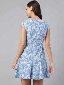 Robe d'été décontractée à la mode en coton indien fait à la main avec imprimé floral et manches courtes ODM Supply - Product Image 3