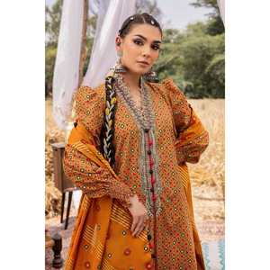 Traje de 3 Piezas sin Coser con Bordado Dorado Estampado para Mujer, Modelo CL-52640 - Product Image 5