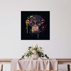 Elegante Lienzo Impreso: Decoración Moderna con Motivos Animales en Colores Vivos, Lienzo Enrollado - Product Image 1