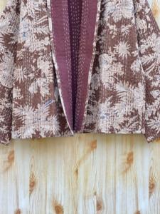 เสื้อโค้ทแจ็คเก็ตผ้าฝ้ายปักลายดอกไม้สีดำทำจากอินเดียด้านหน้าดีไซน์แบบเปิดด้านหน้าระบายอากาศได้ดี - Product Image 5