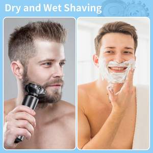 Paquete de 6 cabezales de repuesto de triple cuchilla para afeitadoras eléctricas, impermeables IPX7, lavables, para afeitado facial y corporal, con cepillo de limpieza - Product Image 4