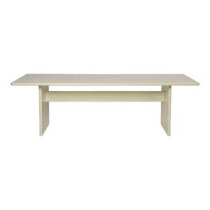 Table à manger RECTANGULAIRE DE LUXE BLANCHE EN BOIS MASSIF AVEC PIEDS EN BOIS Conception peu encombrante pour l'hébergement de grands meubles de maison CPAPACITY - Product Image 1