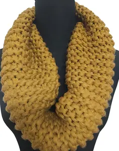 Handmade 100% Acrylic Rắn Màu <span class=keywords><strong>Snood</strong></span> Vô Cùng Khăn Mềm Mại Ấm cúng Mùa Đông Phụ Kiện Cho Người Lớn Thoải Mái Cổ Ấm Hơn Cho Người Lớn - Product Image 1