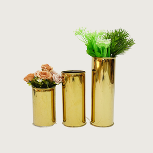 Maceta suculenta con acabado dorado y acero para decoración de jardín, maceta de flores artificiales para uso en exteriores - Product Image 2