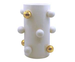 แจกันเซรามิกสีชมพูพร้อมฐานลูกปัดกระถางต้นไม้มันวาวหรูหราทันสมัยที่วางดอกไม้ประดับบ้าน - Product Image 1