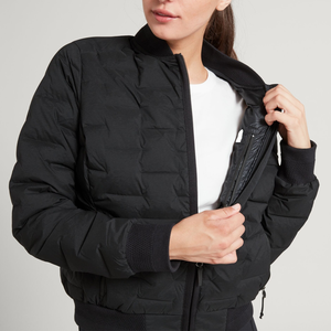 Chaqueta Bomber de Satén Tejido Crudo con Logotipo Personalizado para Mujer, con Bordado, Colores Sólidos, Transpirable e Impermeable para Chicas - Product Image 4