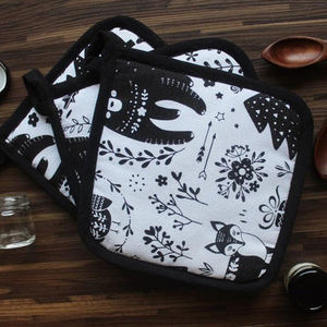 Meilleure vente porte-pot en pur coton résistant à la chaleur impression personnalisée cuisine fabricant indien - Product Image 4