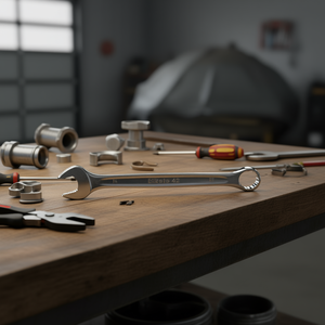 Chiave Combinata Cromata con Estremità Aperta e Anello Piegato - Product Image 3