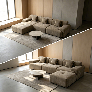 Sofá Seccional Compacto y Plegable, Extra Ancho, de Chenilla Premium, Modular, con Espuma de Alta Densidad, Ahorro en Costos de Envío - Product Image 3