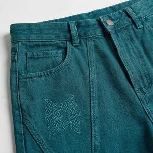 Retro Custom Design Streetwear Stacked Wide Leg Sun Faded Baggy Men's Jeans Denim Pants Acid Washed Durable Fashionable <b>Trouser</b> - Product Image 4