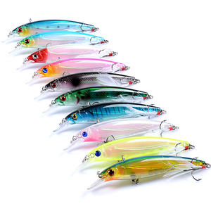 Señuelos de Pesca de Agua Salada, Cebo Duro, Wobbler, <span class=keywords><strong>Senuelo</strong></span> de Pesca, Jerkbait, Señuelo Minnow de 110 mm con 4 #   Anzuelos Triples con Plumas - Product Image 6