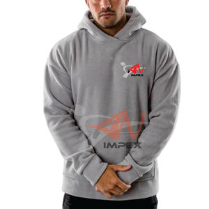 เสื้อฮู้ดสวมหัวสำหรับผู้ชายเสื้อสเวตเชิ้ตสำหรับฤดูหนาวพิมพ์โลโก้แบบกำหนดเองทำจากวัสดุขนแกะยืดหยุ่น - Product Image 1