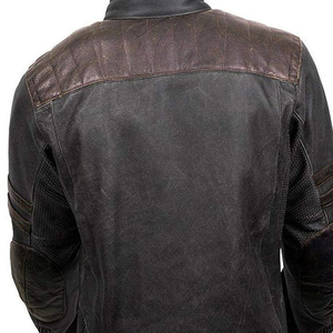 Veste de motard en cuir de vache véritable de qualité supérieure, design personnalisé, style vintage élégant à rayures avec une longue fermeture éclair - Product Image 6