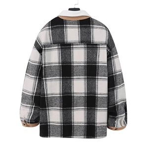 Casual Plaid Flannel <b>Shirt</b> <b>Button</b> Down Lapel Collar Knit Polyester Spring Fall Regular Fit OEM Manufacturer - Product Image 2
