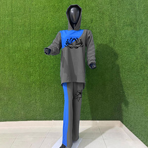 Ropa deportiva musulmana de talla grande, chándal para mujer, conjunto de dos piezas de algodón, sudadera, pantalones de chándal, ropa deportiva, ropa árabe de manga larga - Product Image 1