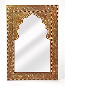 Espejo colgante con diseño único de hoja de hueso rojo para dormitorio, espejo decorativo de pared para sala de estar y oficina - Product Image 6