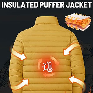 Veste matelassée pour homme de qualité supérieure OEM, légère, pliable, manteau d'hiver avec isolation thermique, tissu résistant à l'eau, personnalisable - Product Image 3