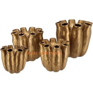 Ensemble de 4 tailles différentes de vases et pots à fleurs en laiton pur plaqué or, centre de table pour la maison, pot de vases à fleurs pour décoration de mariage - Product Image 1