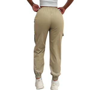 Pantalones Cargo Casuales de Lona Personalizados para Hombre, Cintura Media, Frente Plano, Cierre con Cordón para una Comodidad Elegante - Product Image 2