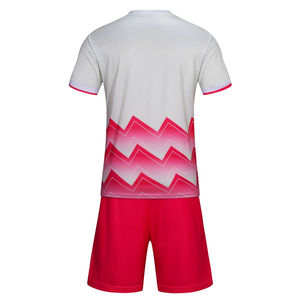 Conjuntos de camisetas de fútbol para jóvenes personalizados al por mayor, pantalones de manga corta con impresión por sublimación de poliéster de secado rápido, camisetas con logotipo alto - Product Image 3